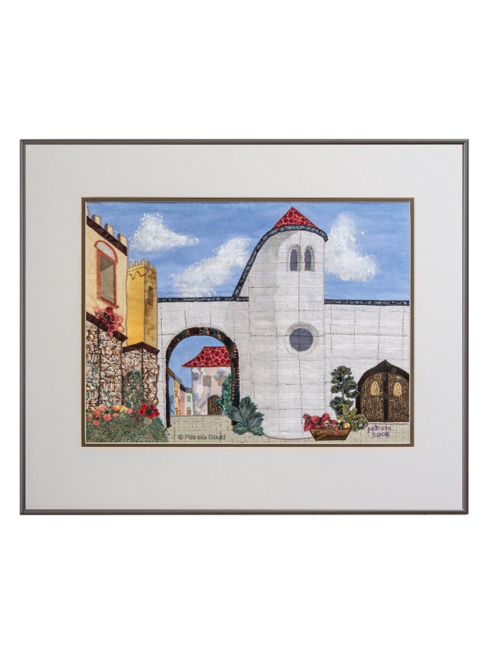 Veszprem Castle Gate - framed - mixed media landscape - architecture